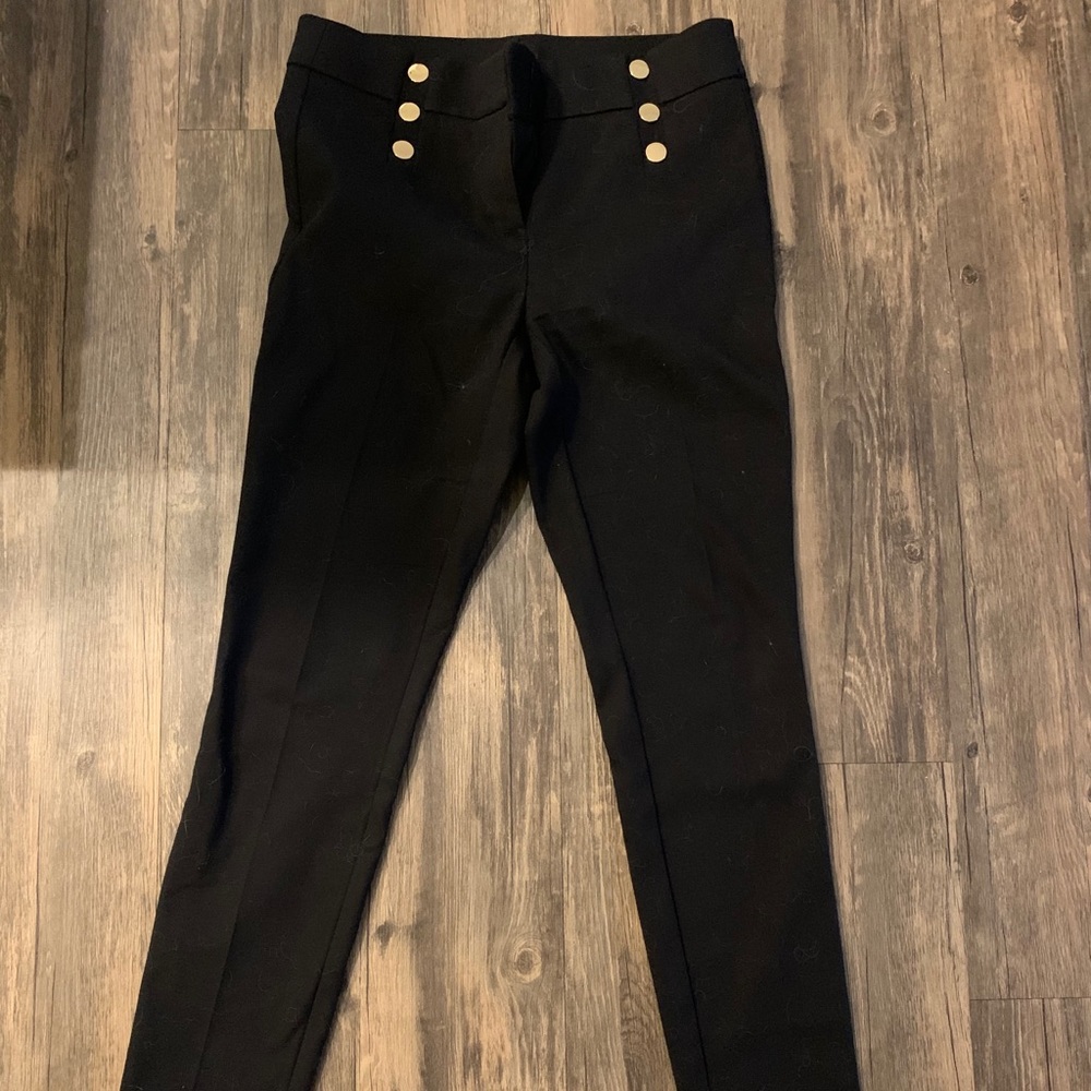 Loft black trouser pants with gold buttons